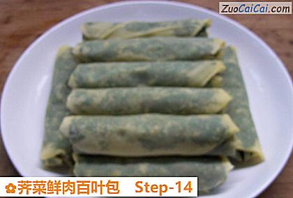 荠菜鲜肉百叶包做法第十四步骤