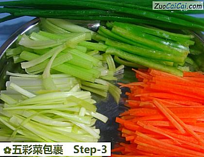五彩菜包裹做法第三步骤