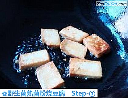 野生菌熟菌粉烧豆腐做法第一步骤