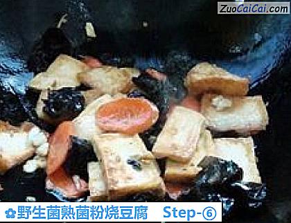 野生菌熟菌粉烧豆腐做法第六步骤