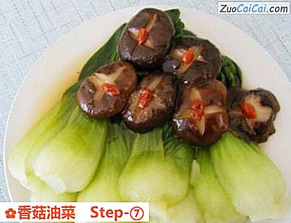 香菇油菜做法第七步骤