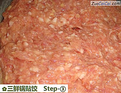 三鲜锅贴饺做法第三步骤