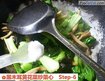 黑木耳黄花菜炒菜心做法第六步骤