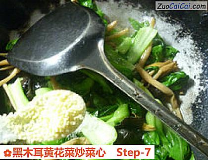黑木耳黄花菜炒菜心做法第七步骤