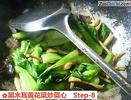 黑木耳黄花菜炒菜心做法第八步骤