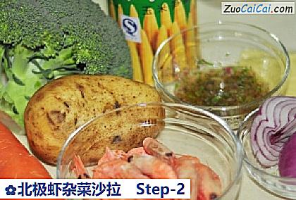 北极虾杂菜沙拉做法第二步骤