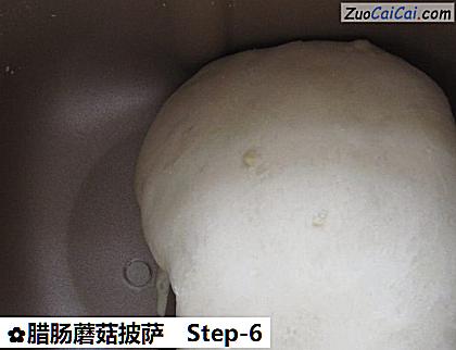 腊肠蘑菇披萨做法第六步骤