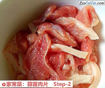 家常菜：蒜苗肉片做法第二步骤