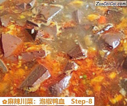麻辣川菜:泡椒鸭血做法第八步骤