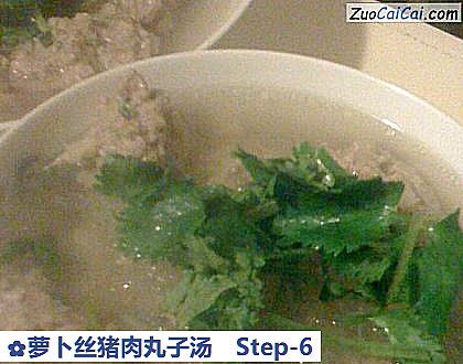 萝卜丝猪肉丸子汤做法第六步骤