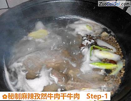 秘制麻辣孜然牛肉干牛肉做法第一步骤
