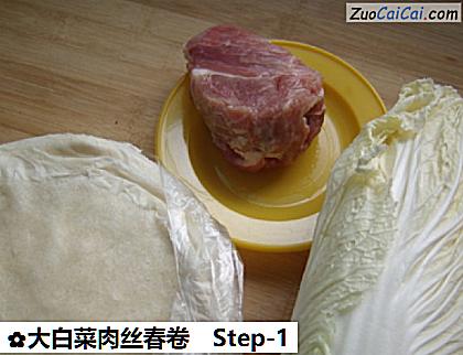 大白菜肉丝春卷做法第一步骤