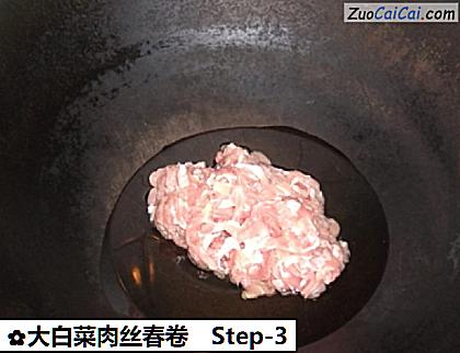大白菜肉丝春卷做法第三步骤
