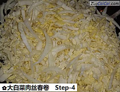 大白菜肉丝春卷做法第四步骤