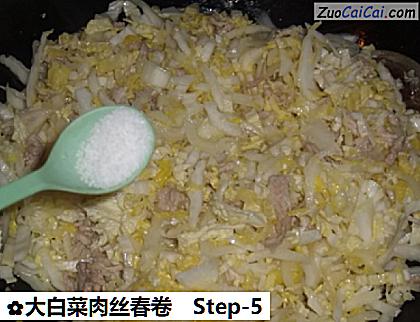 大白菜肉丝春卷做法第五步骤