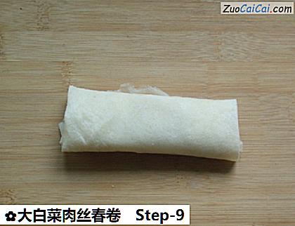 大白菜肉丝春卷做法第九步骤