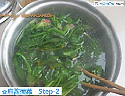 麻酱菠菜做法第二步骤