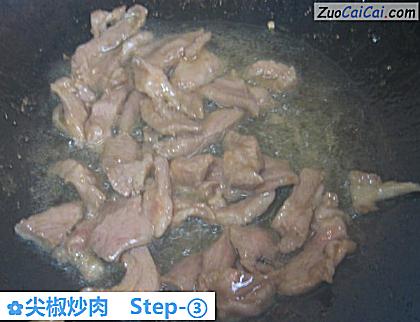 尖椒炒肉做法第三步骤