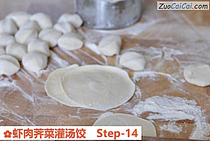 虾肉荠菜灌汤饺做法第十四步骤