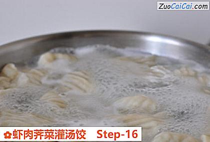 虾肉荠菜灌汤饺做法第十六步骤