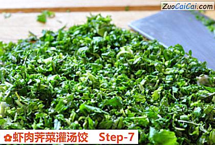 虾肉荠菜灌汤饺做法第七步骤