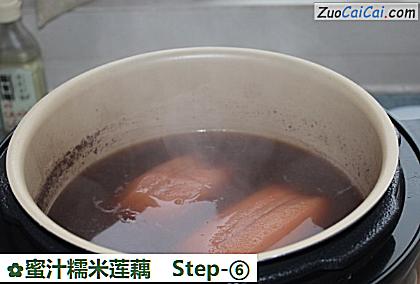 蜜汁糯米莲藕做法第六步骤