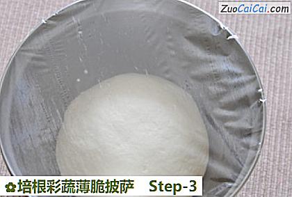 培根彩蔬薄脆披萨做法第三步骤