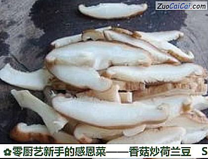 香菇炒荷兰豆做法第四步骤