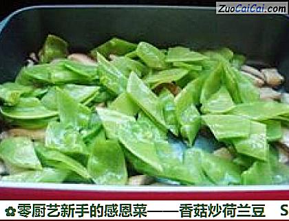 香菇炒荷兰豆做法第七步骤