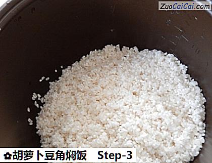 胡萝卜豆角焖饭做法第三步骤