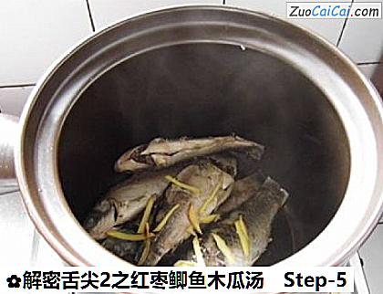 解密舌尖2之红枣鲫鱼木瓜汤做法第五步骤