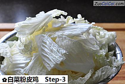 白菜粉皮鸡做法第三步骤