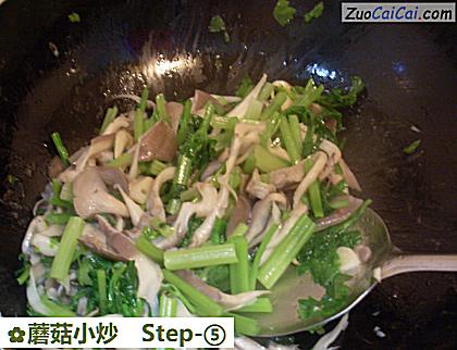 蘑菇小炒做法第五步骤