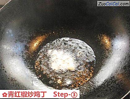 青红椒炒鸡丁做法第三步骤