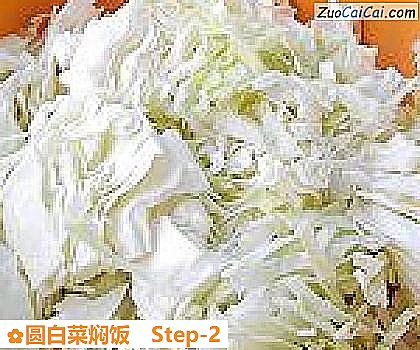 圆白菜焖饭做法第二步骤