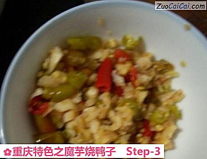 重庆特色之魔芋烧鸭子做法第三步骤