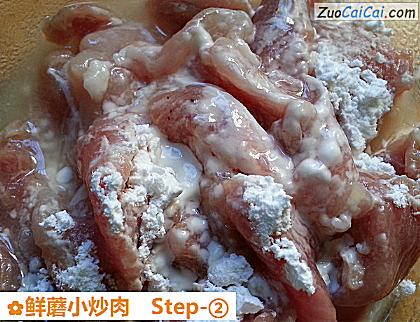 鲜蘑小炒肉做法第二步骤