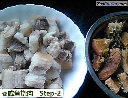 咸鱼烧肉做法第二步骤