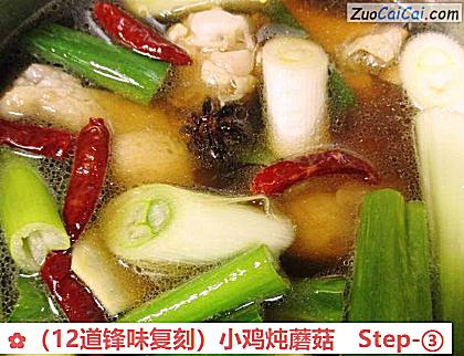 小鸡炖蘑菇做法第三步骤
