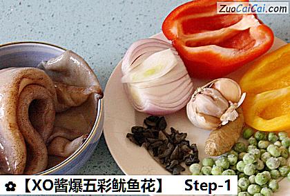 XO酱爆五彩鱿鱼花做法第一步骤