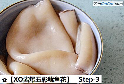 XO酱爆五彩鱿鱼花做法第三步骤
