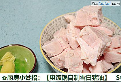 电饭锅自制雪白猪油做法第二步骤