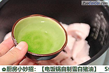 电饭锅自制雪白猪油做法第三步骤