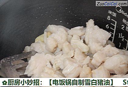 电饭锅自制雪白猪油做法第四步骤