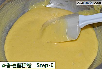 香橙蛋糕卷做法第六步骤