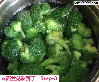 西兰花彩蔬丁做法第三步骤