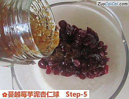 蔓越莓芋泥杏仁球做法第五步骤