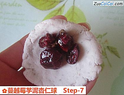 蔓越莓芋泥杏仁球做法第七步骤