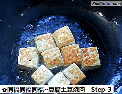 同福同福同福~豆腐土豆烧肉做法第三步骤