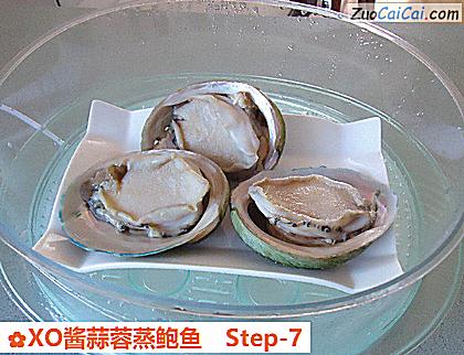 XO酱蒜蓉蒸鲍鱼做法第七步骤